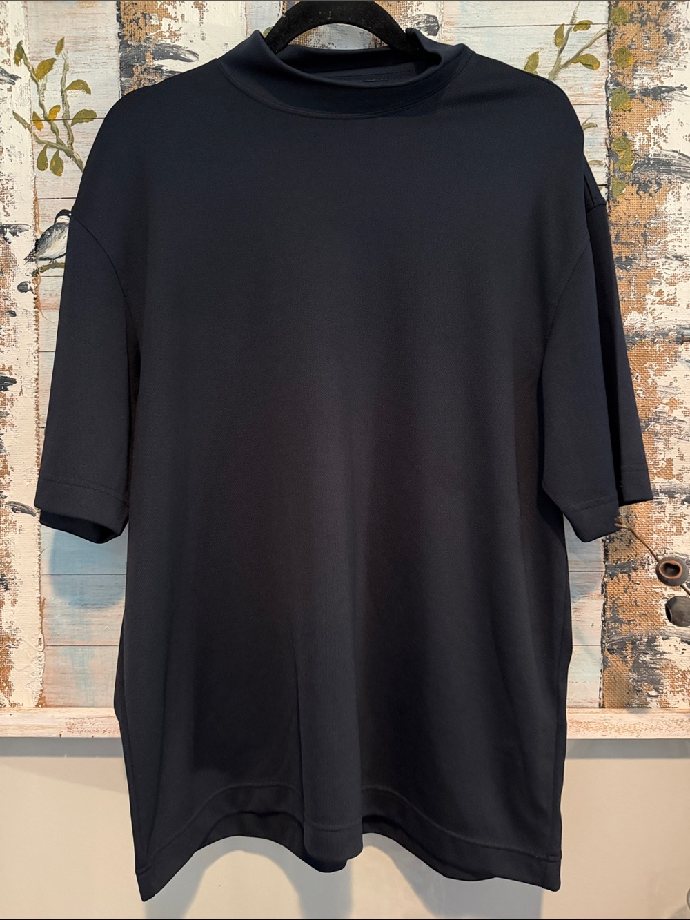 Dockers Black Short-Sleeve Mock Neck Golf Performance Tee